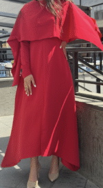 RED CAPE DRESS - Image 2