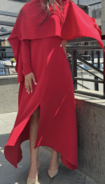 RED CAPE DRESS - Image 3