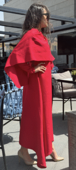 RED CAPE DRESS - Image 5