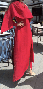 RED CAPE DRESS - Image 6
