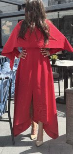 RED CAPE DRESS